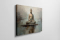 Serene Buddha Canvas Print in Earthy Tones on the Abstract Background