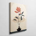 Framed canvas print of a minimalist bonsai tree silhouette against an abstract nature background