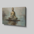 Serene Buddha Canvas Print in Earthy Tones on the Abstract Background
