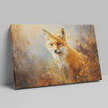 Framed canvas print of a vibrant impressionistic painting of a fox with autumnal colours