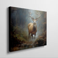 Framed canvas print of a majestic stag in an autumnal forest with rich earthy colours