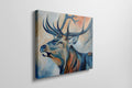 Framed canvas print of a majestic stag in vibrant colours