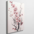 Framed canvas print of a delicate cherry blossom watercolour painting in soft pink hues