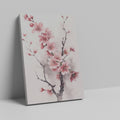 Framed canvas print of a delicate cherry blossom watercolour painting in soft pink hues