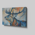 Framed canvas print of a majestic stag in vibrant colours