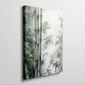 Framed canvas print of serene bamboo in watercolours with soft green shades