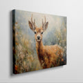 Framed canvas print of an impressionist painting of a deer with autumn colours