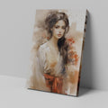 Framed canvas print of a sophisticated watercolour portrait of a woman in a traditional kimono