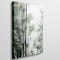 Framed canvas print of serene bamboo in watercolours with soft green shades