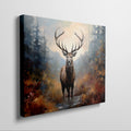 Framed canvas print of a majestic stag in an abstract autumnal forest