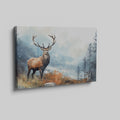 Framed canvas print of a majestic stag in a tranquil autumn forest