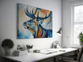 Framed canvas print of a majestic stag in vibrant colours