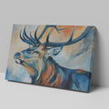 Framed canvas print of a majestic stag in vibrant colours