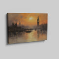 Framed canvas print of London skyline at sunset with Big Ben and River Thames