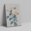 Framed canvas print of stylised abstract roses in neutral colours