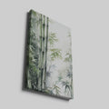 Framed canvas print of serene bamboo in watercolours with soft green shades