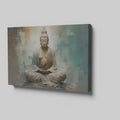 Framed canvas print of a meditative Buddha in abstract earthy tones