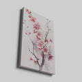 Framed canvas print of a delicate cherry blossom watercolour painting in soft pink hues