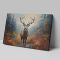 Framed canvas print of a majestic stag in an abstract autumnal forest