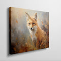 Framed canvas print of a vibrant impressionistic painting of a fox with autumnal colours