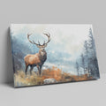 Framed canvas print of a majestic stag in a tranquil autumn forest