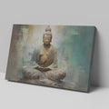 Framed canvas print of a meditative Buddha in abstract earthy tones