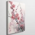 Framed canvas print of watercolour cherry blossoms with delicate pink petals and oriental art influence