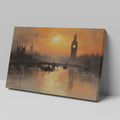 Framed canvas print of London skyline at sunset with Big Ben and River Thames