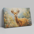 Framed canvas print of an impressionist painting of a deer with autumn colours