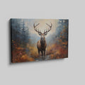 Framed canvas print of a majestic stag in an abstract autumnal forest