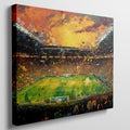 Framed canvas print of an abstract vibrant football stadium scene