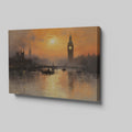 Framed canvas print of London skyline at sunset with Big Ben and River Thames