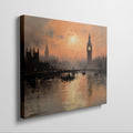 Framed canvas print of London skyline at sunset with Big Ben and River Thames