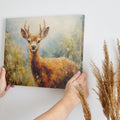 Framed canvas print of an impressionist painting of a deer with autumn colours