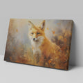 Framed canvas print of a vibrant impressionistic painting of a fox with autumnal colours