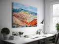 Framed canvas print of a serene and rustic painted hills landscape